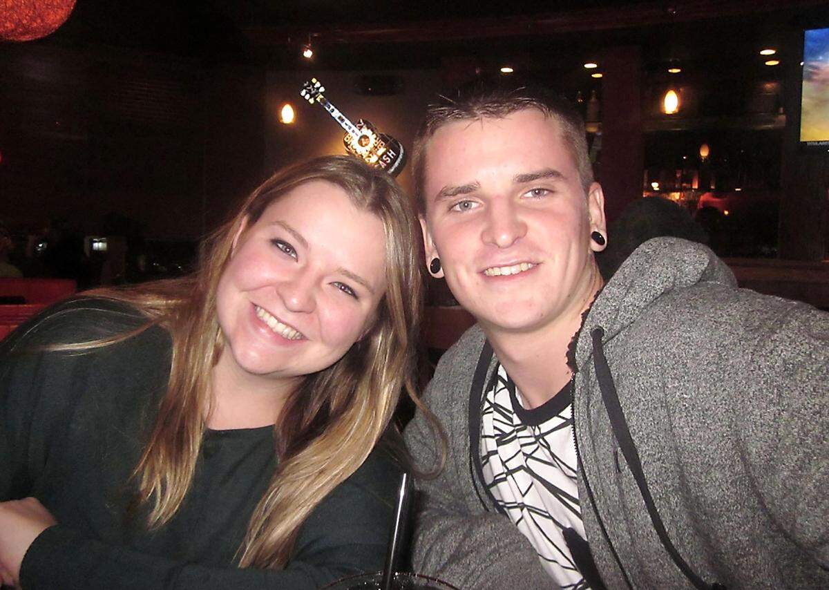 Tyler Parks with his sister Tanner Bredal in 2015.