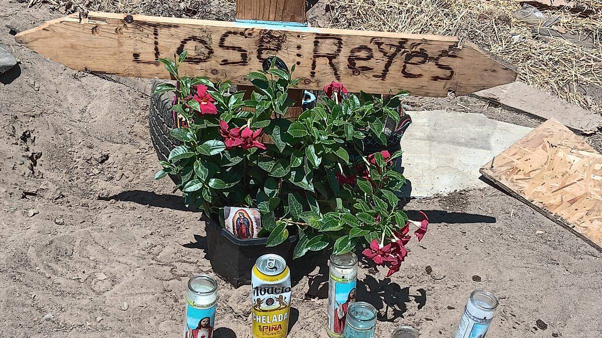 A cross alongside West Hatch Road in south Modesto memorializes the passenger who was killed Sunday by another vehicle that slammed into the parked car. Court records and a friend identified the passenger as Jose Reyes.