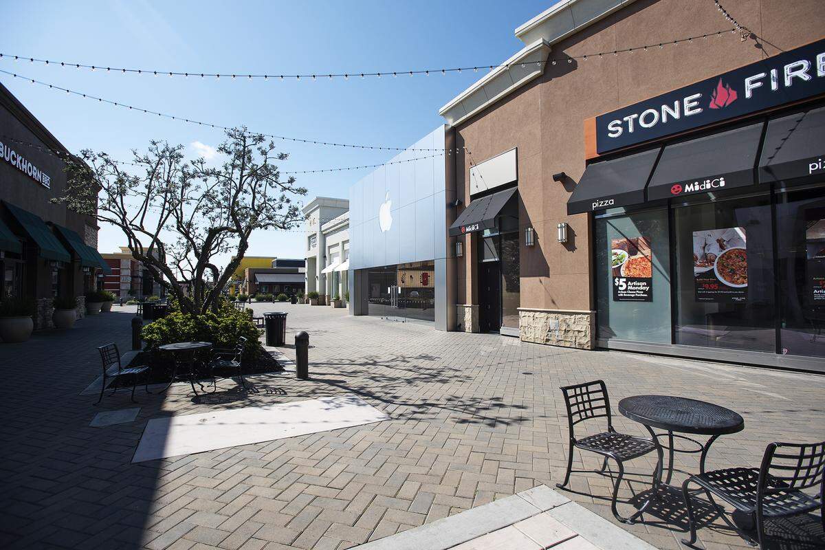 Stores have closed at Vintage Faire Mall due to the threat of the coronavirus in Modesto, Calif., on Friday, March 20, 2020.