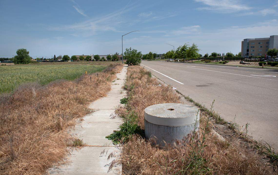 Site of The Hamptons Apartments development on Healthcare Way in Modesto, Calif., on Wednesday, April 27, 2022.