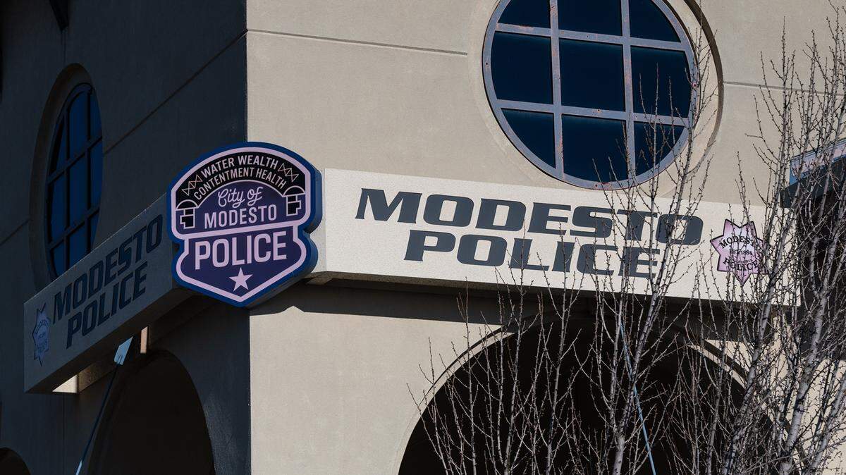 Modesto Police Department building in Modesto, Calif., Saturday, Feb. 11, 2023.