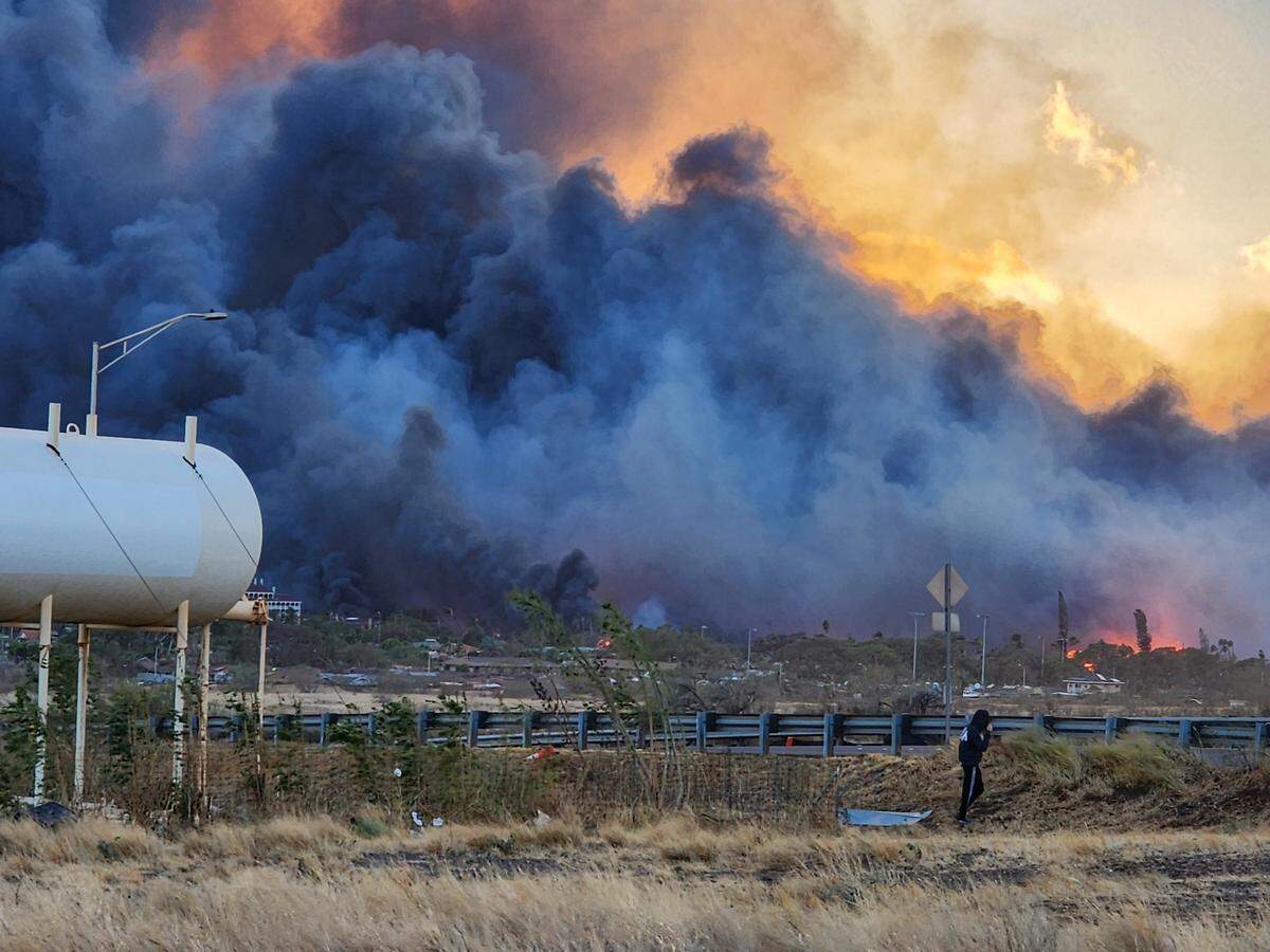 This is the hellscape Erika and Joe Worley of Modesto saw when they went to Maui to celebrate Erika’s birthday.