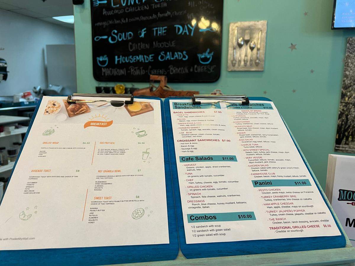 Food items on the menu, including pastries and drinks, at Mocha Magic Cafe and Bake Shop were all listed under $15.