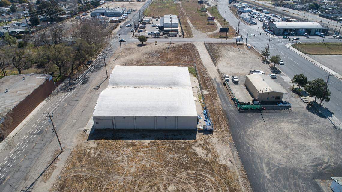 New food truck court & entertainment park Trax is being planned in Turlock CA, near downtown Turlock, Calif. Photographed on Wednesday, March 9, 2022. Food trailers, other food vendors, market, entertainment planned on South Center Street and Golden State Boulevard.