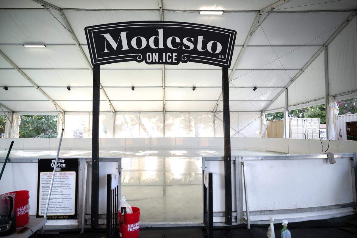 Final preparations are being made for the opening of Modesto on Ice on Nov. 22. 