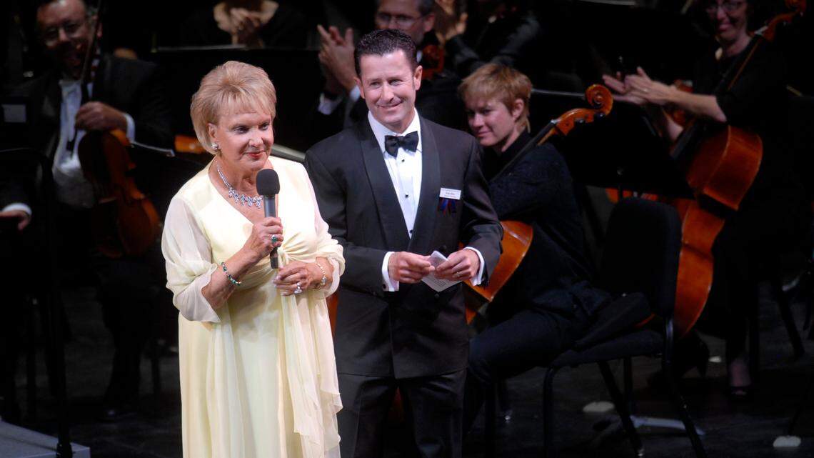 Marie Gallo, pictured with Fred Silva, during the grand opening of the Gallo Center for the Arts on Sept. 27, 2007.
