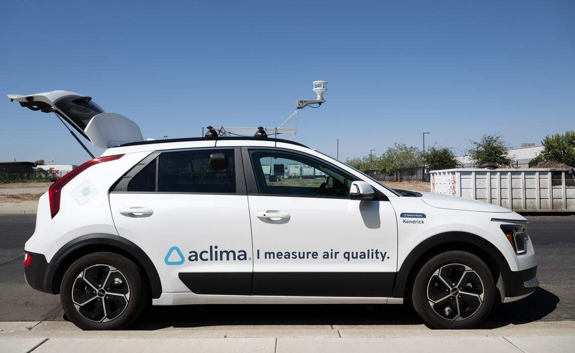 Aclima air monitoring vehicle in Modesto, Friday, Aug. 29, 2025.
