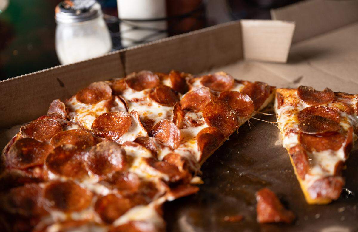 Pepperoni pizza at Rico’s Pizza in Turlock, Thursday, March 27, 2025.