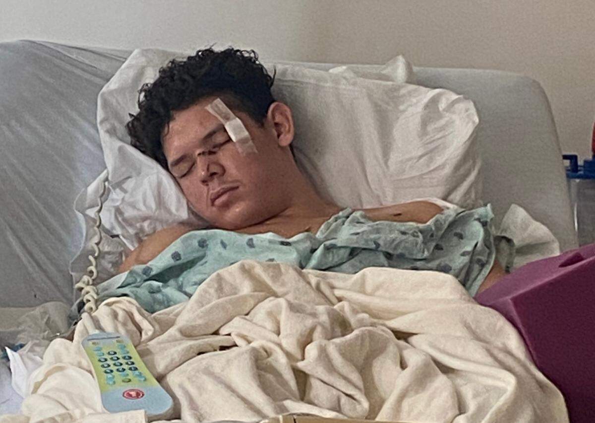 Maribel Covarrubias shared this photo of her son, a Turlock High School senior who is recovering after being stabbed on the campus Nov. 5.