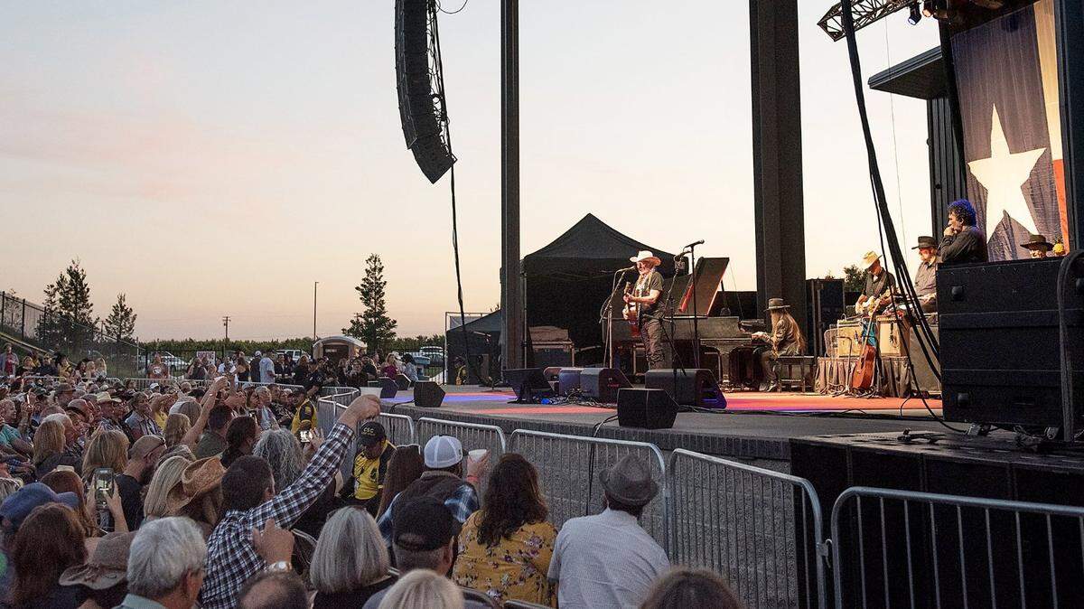The crowd enjoys a 2019 show at the Fruit Yard Amphitheater in Modesto.