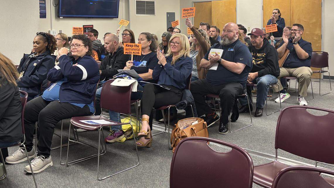 Modesto City Schools music teachers bring contract complaint to board of trustees
