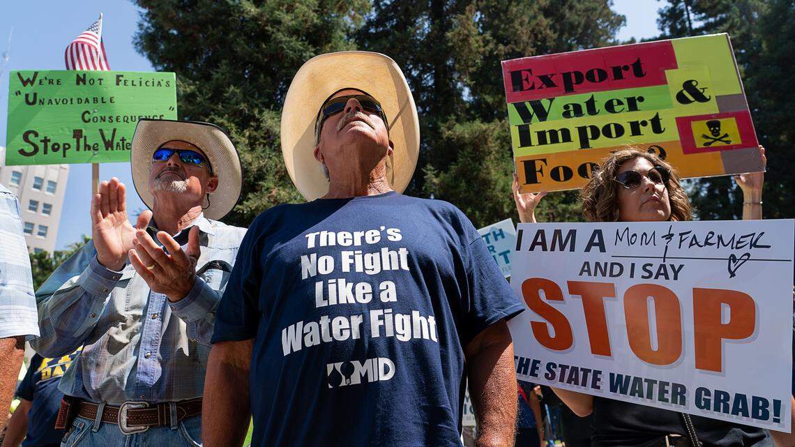 Modesto Irrigation District board member Larry Byrd is pictured. Hundreds of farmers attended the “stop the state water grab” rally, protesting the state plan to restrict water deliveries at the State Capital on Monday, August 20, 2018 in Sacramento, Calif. 

