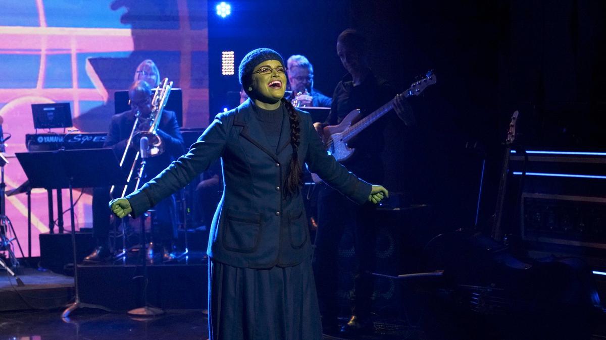 Lindsay Pearce as Elphaba from the Broadway musical “Wicked” on “The Tonight Show Starring Jimmy Fallon” in 2021.