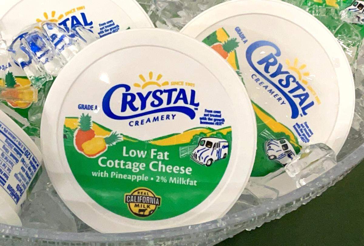 Cottage cheese made by Crystal Creamery of Modesto was served at its March 29, 2022, induction into the California Green Business Network.
