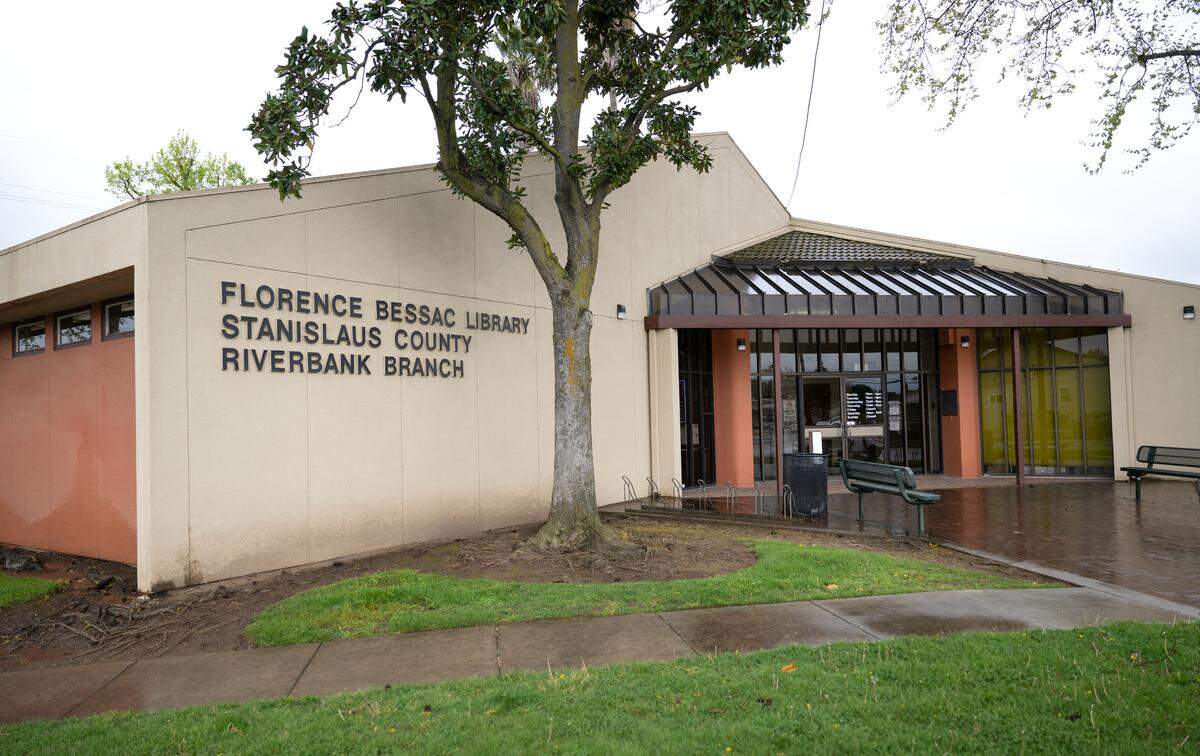 Stanislaus County Library branch in Riverbank, Friday, April 1, 2025.