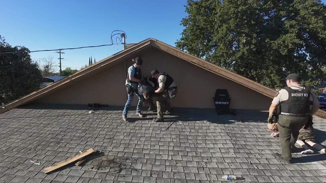 Drone, K-9 help deputies find two men hiding in attic in Empire