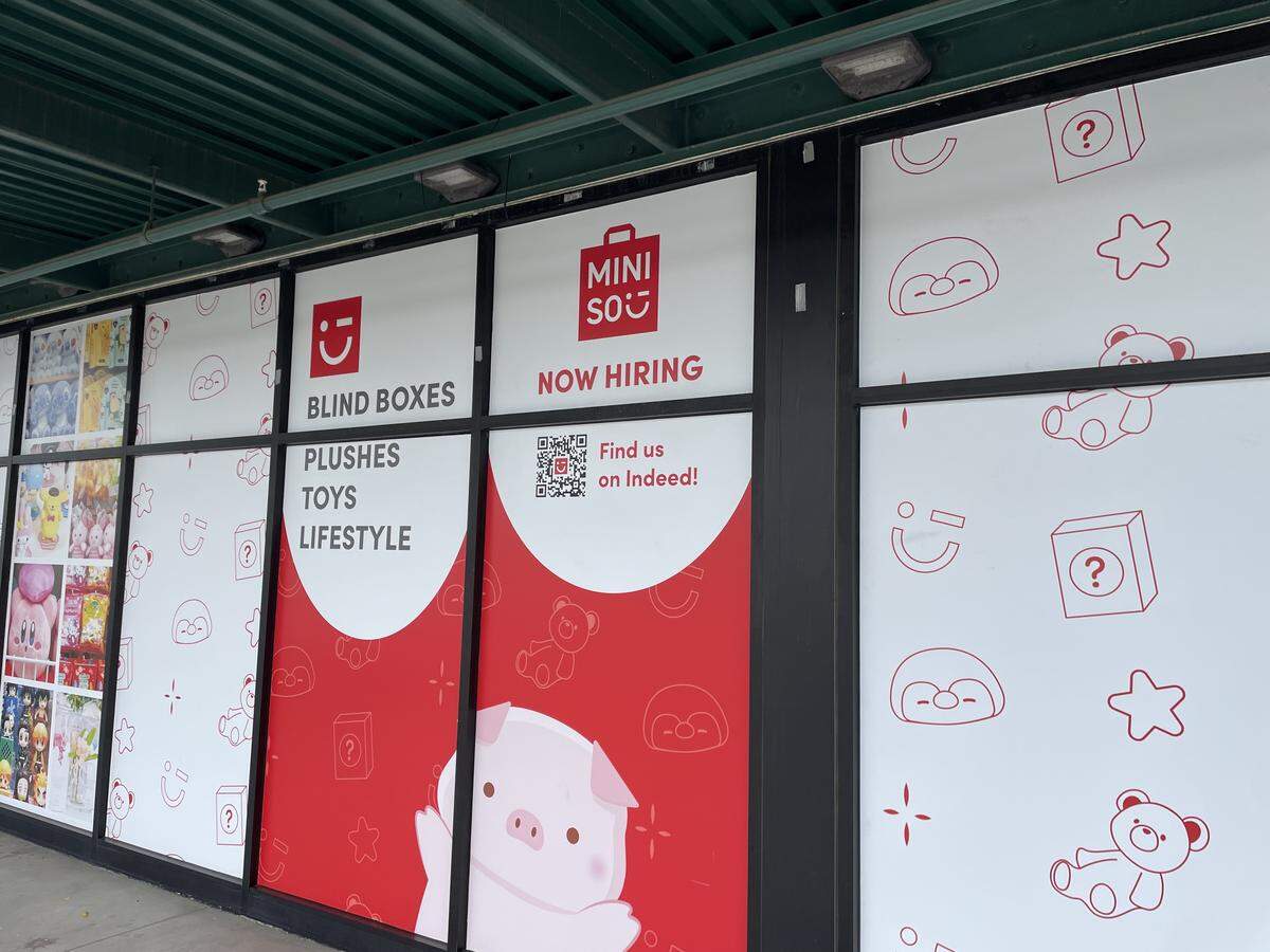 The storefront for Miniso as it prepares to open on Nov. 1 at Monte Vista Crossings shopping center in Turlock.