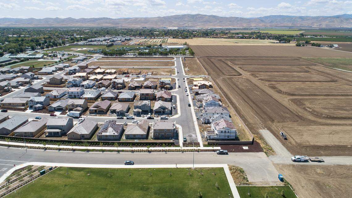 New homes being built by KB Homes as part of the Villages of Patterson development in Patterson, Calif., on Tuesday, April 12, 2022.