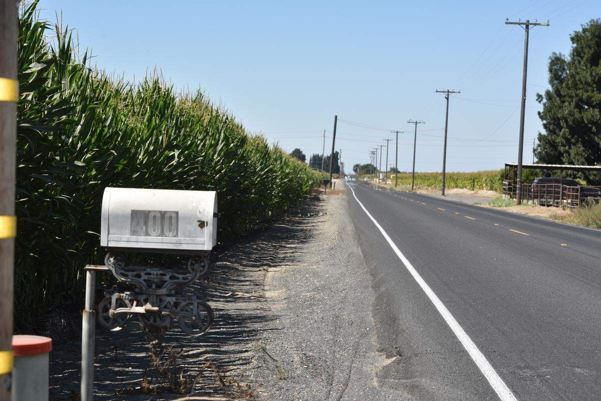 A mailbox sits at the entrance to a North Central Avenue home in rural Turlock where state officials have proposed placing sexually violent predator Kevin Gray.