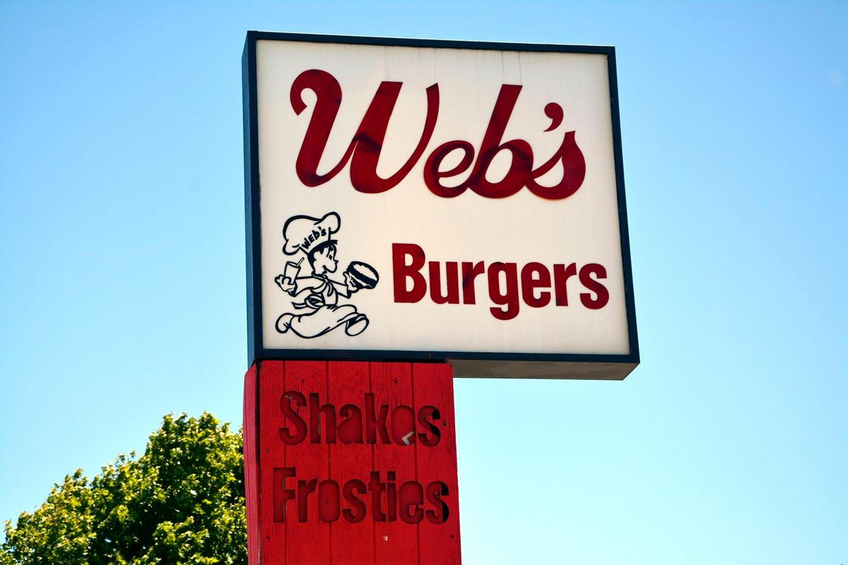 The Web’s Big Ben sign, formerly Web’s Drive-In, is pictured in its original location at 7th and G streets in Modesto, Calif. on Thursday June 6, 2019.