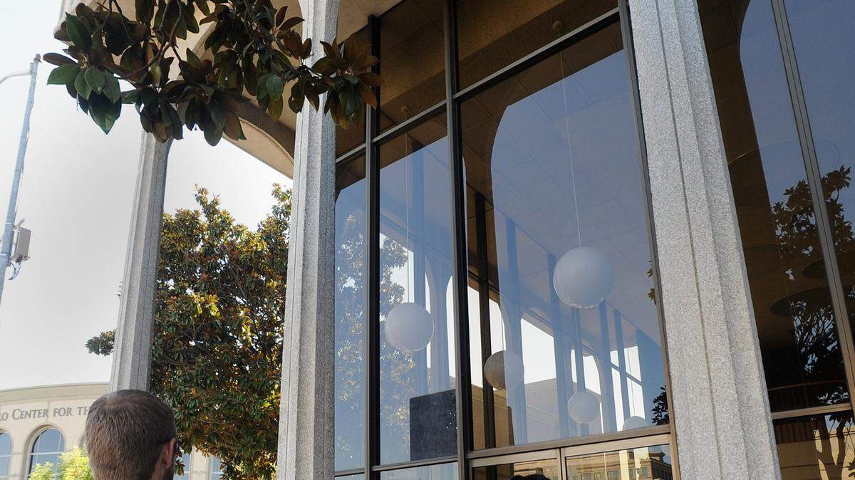 In this September 2012 photo, Ilse Craane, talks about the formerly Wachovia bank building during a walking tour of downtown Modesto Modernist buildings.