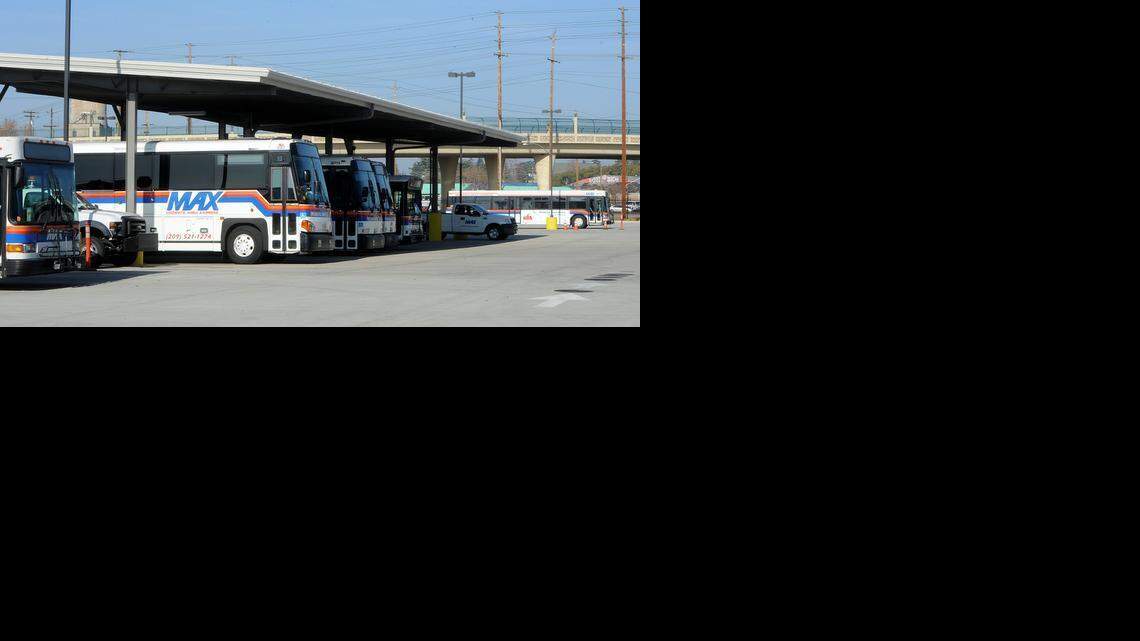City vehicles and Modesto Area Express buses sit in the city’s renovated maintenance yard Tuesday (12-24-13) afternoon along Eighth Street in Modesto.
