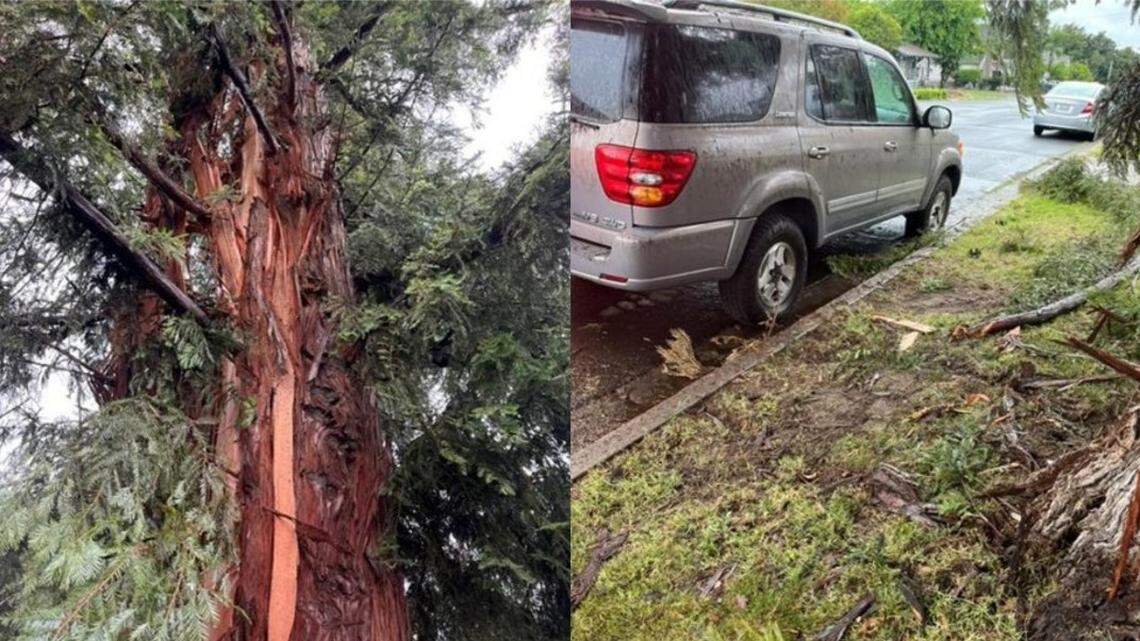 Thunderstorms briefly flood part of Highway 99, damage two southeast Modesto homes