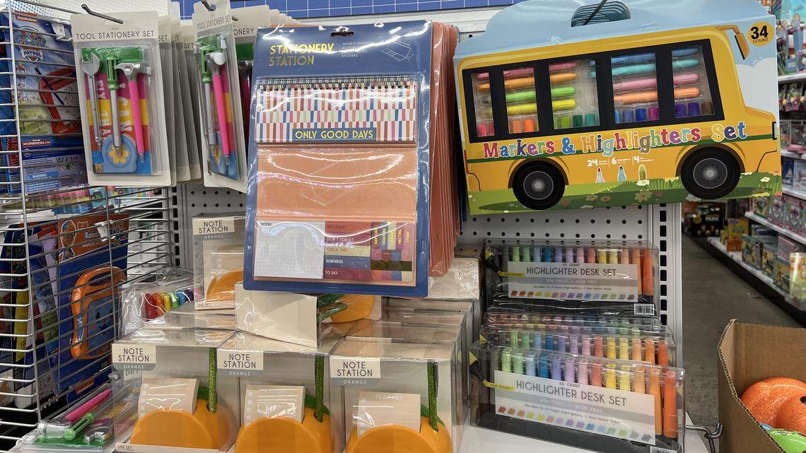 School supplies at Five Below start at $1.  The discount retail chain will open a new location in Woodland on Friday, Oct. 10, 2025.