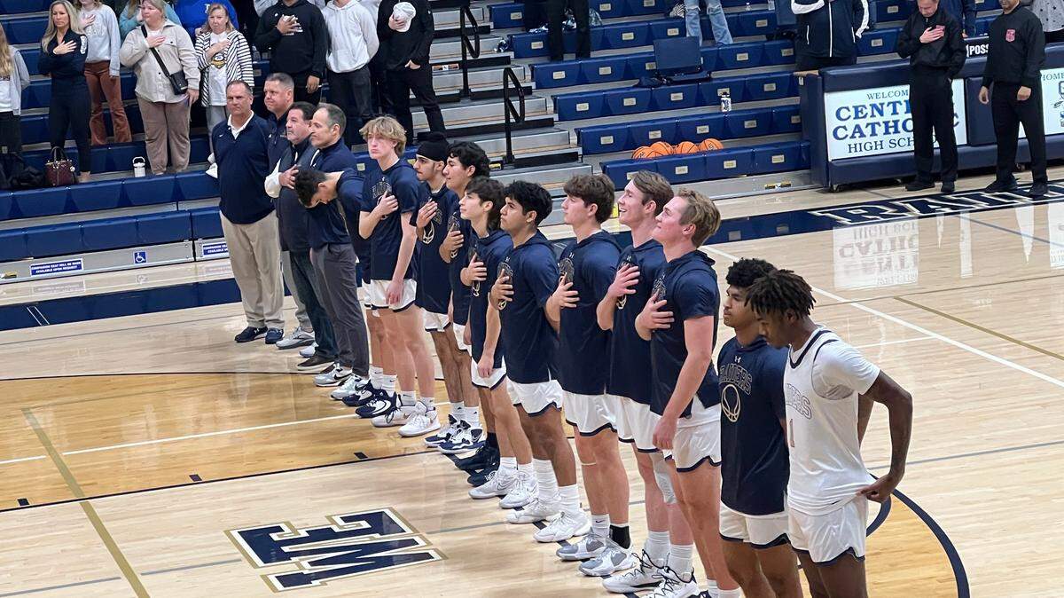 The Central Catholic boys basketball team beat Kimball 80-72 in its first Valley Oak League game on Friday, Jan. 6, 2022 in Modesto California.
