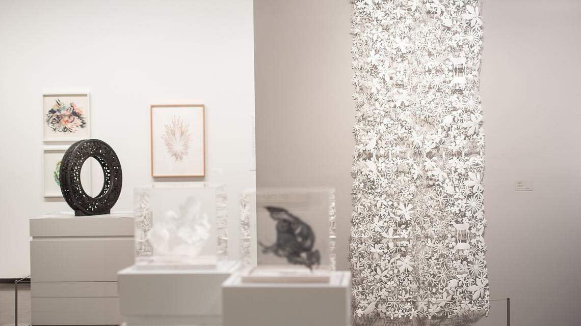 The exhibit “Cut Up/Cut Out” at Carnegie Arts Center in Turlock, Calif., on Friday Oct. 23, 2020.