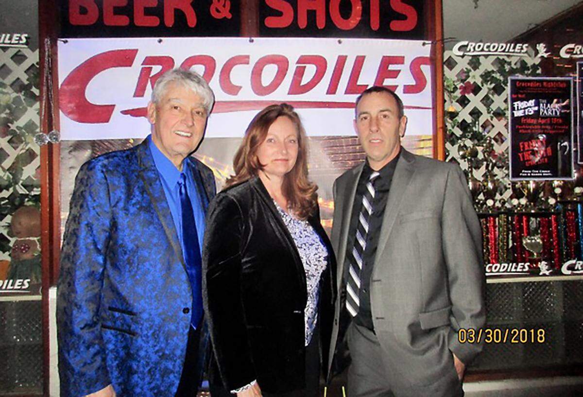 Crocodiles owner, Jack Phillips with, daughter, Jackie Phillips and Guy Phillips