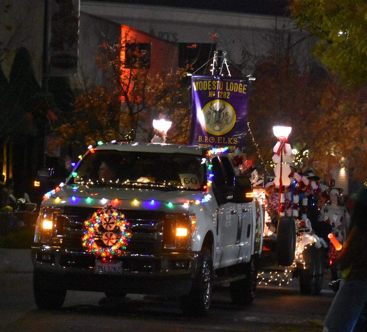The Celebration of Lights Parade made its way along the streets of downtown Modesto on Saturday night, Dec. 2, 2023, to the theme Toys, Trains and Candy Canes.