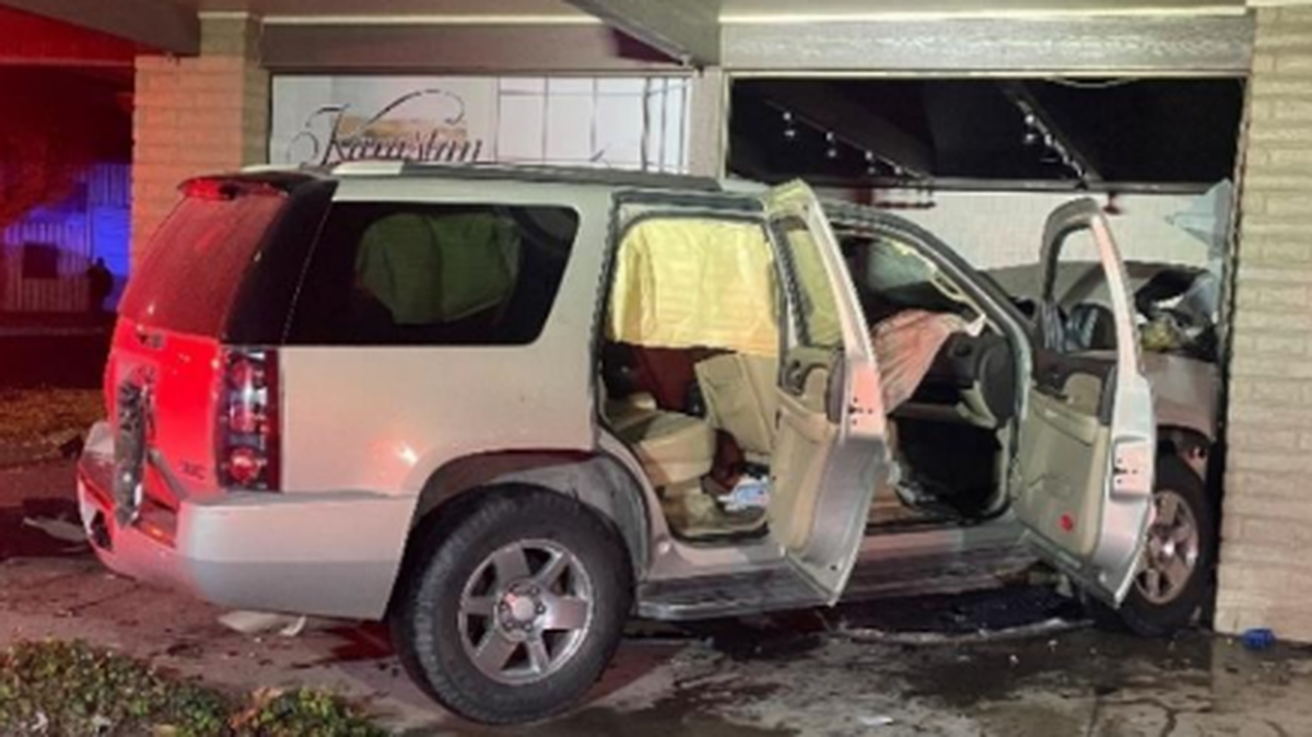 Modesto Fire Department and Modesto Police Department respond to a vehicle vs. building crash on Tuesday, Dec. 5, 2023.