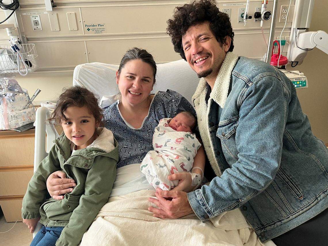 Kaiser Permanente Modesto welcomed its first baby of 2023 at 12:25 a.m. Sunday, Jan. 1. The still-to-be-named girl is pictured with mom Aimee Ochoa, dad Ulises Ochoa and big sister Bella Sue Ochoa, age 5.