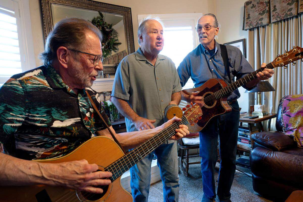 Members of the band Home Grown, left to right, Michael Lingg, Bruce Johnson and Patrick Durr, in Modesto on Tuesday, March 10, 2026.