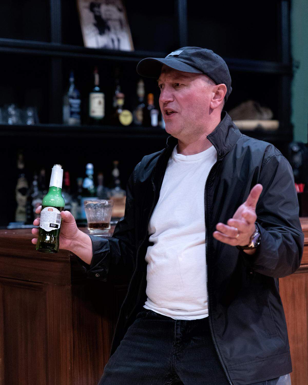 Nick Zagone plays a mysterious customer in “Yankee Tavern.”