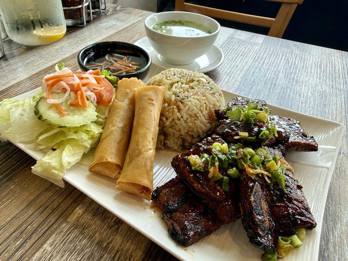 A grilled Korean short rib plate from Pho Island in Manteca. A Modesto location is opening soon.