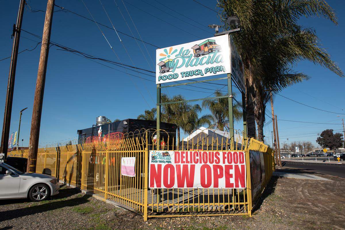 La Placita food truck park on 9th Street in Modesto, Calif., Tuesday, Dec. 13, 2022.