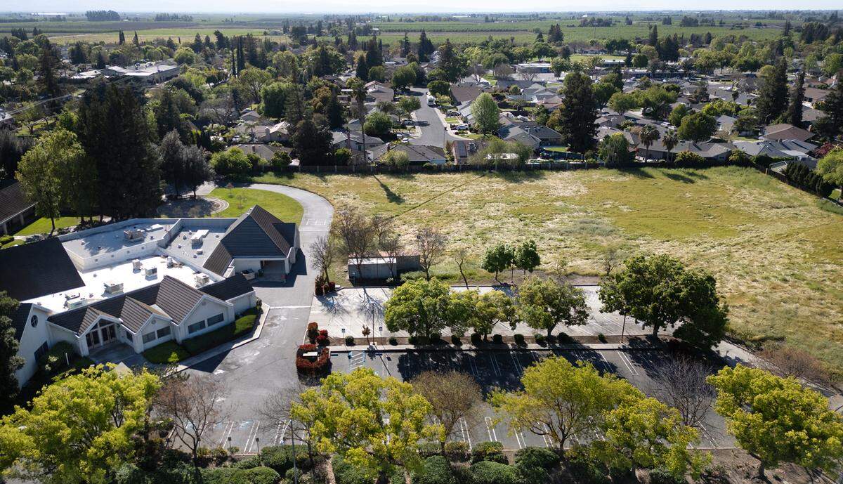 The Modesto Church of the Brethren in Modesto, Calif., Tuesday, April 9, 2024.The church has suspended its offer to the city to be considered as site for tiny homes as temporary housing for homeless families in the face of strong opposition of neighbors.