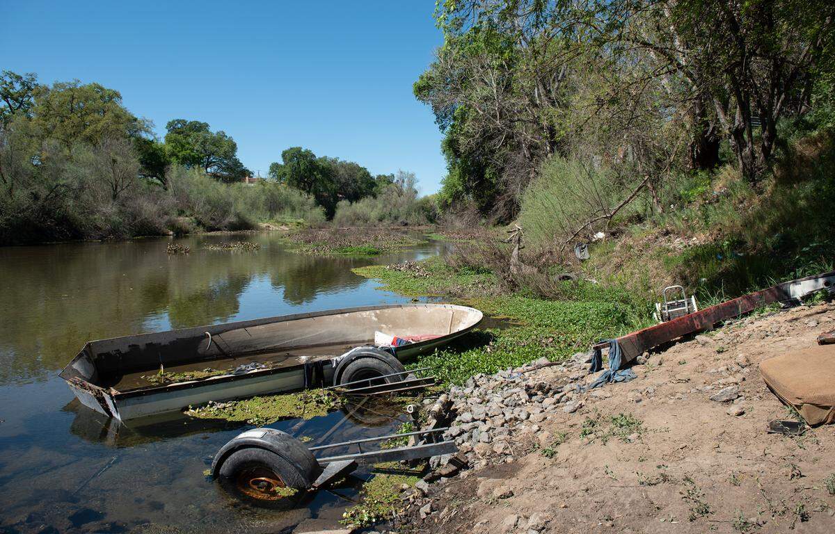 The city of Modesto is working on a land swap with Gallo Winery. The city would trade the 12-acre Beard Brook Park for a 12-acre, half-mile strip of open land Gallo owns along the Tuolumne River between Dry Creek and Santa Cruz Avenue. Photographed looking west from Legion Park along the Tuolumne River in Modesto, Calif., on Tuesday, March 22, 2022.