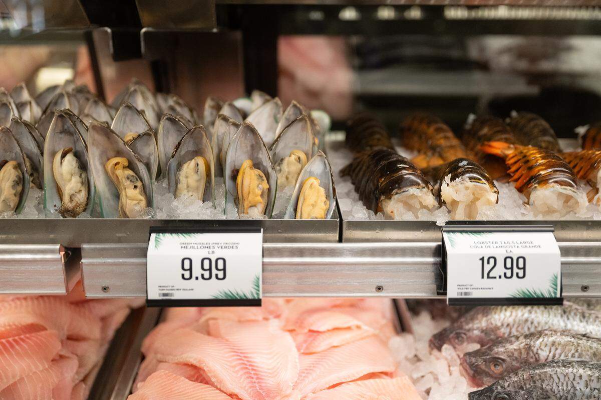 Fresh seafood at Vallarta Supermarkets in Modesto, Tuesday, Feb. 4 , 2025.