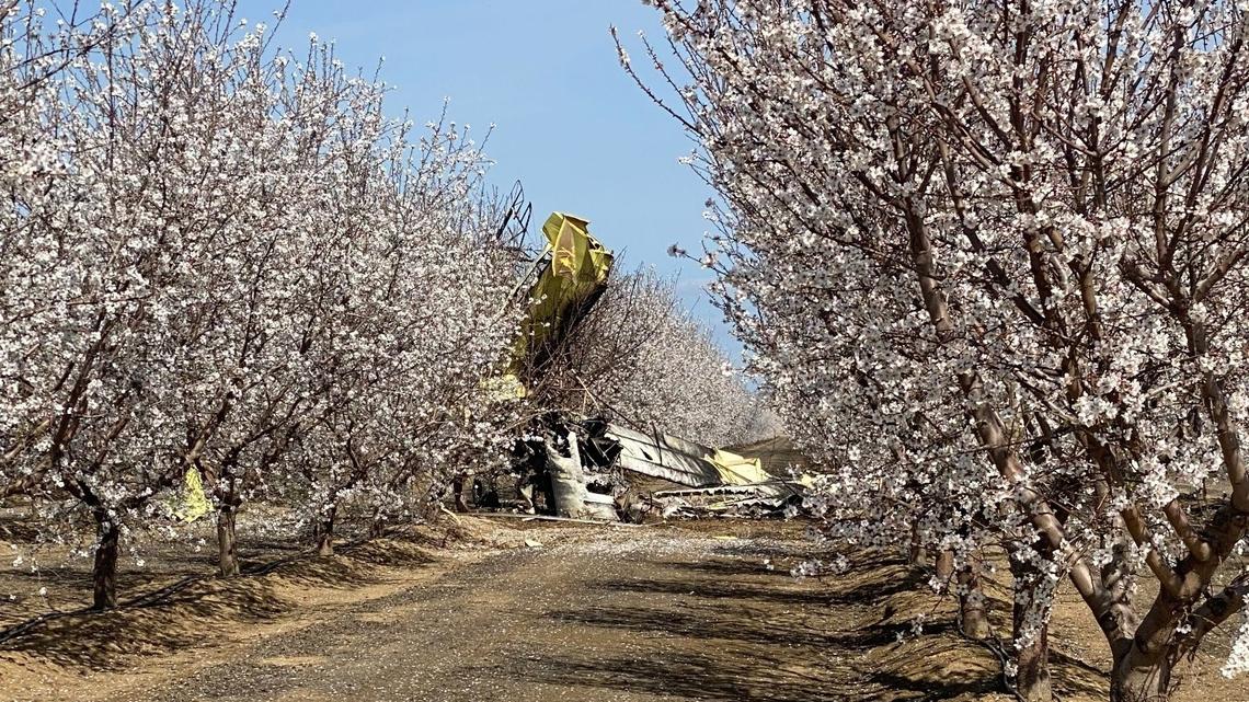 A crop duster pilot was injured in a crash near Vernalis on Friday, March 3, 2023.