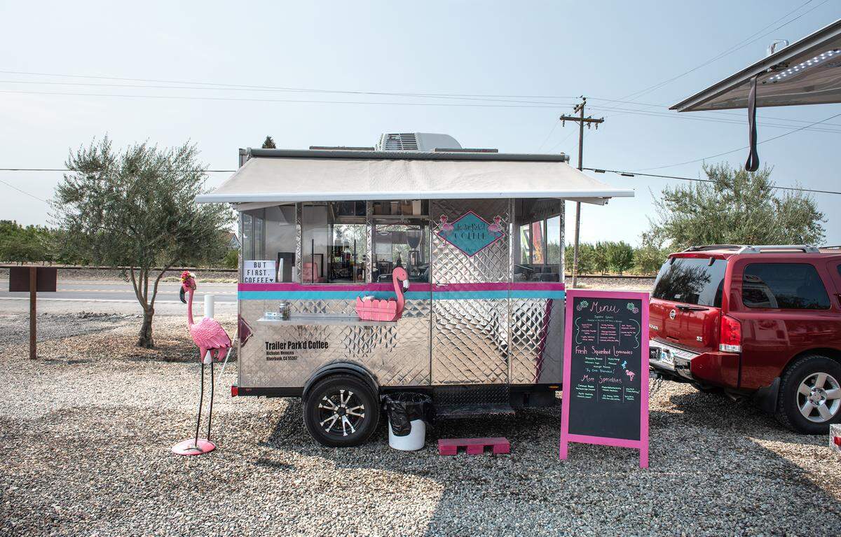 Trailer Park’d Coffee at Zinc House Farm in Escalon, Calif., on Thursday, Aug. 12, 2021.