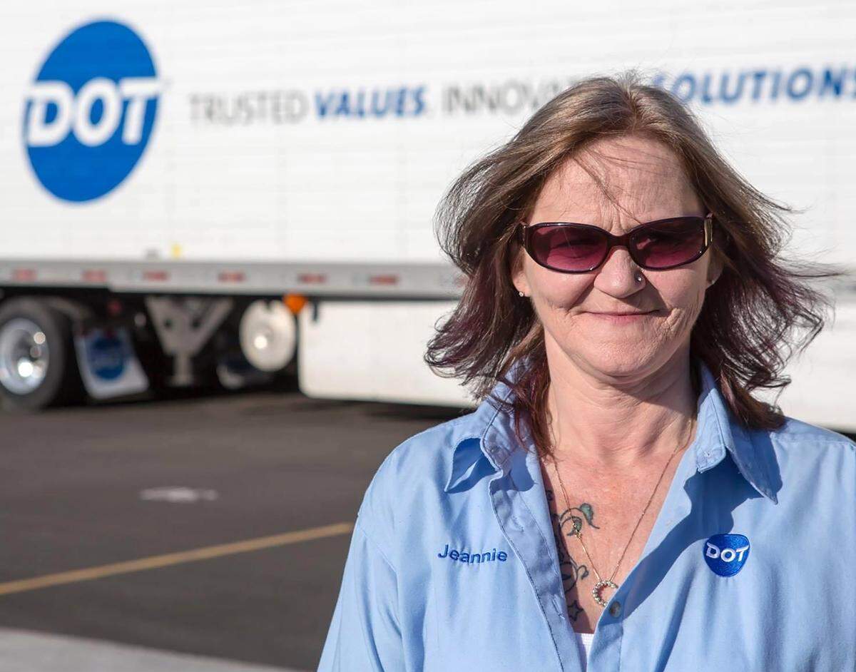 Jeannie Dennis of Modesto was recognized for 1 million miles of safe driving for Dot Transportation Inc. in February 2022.