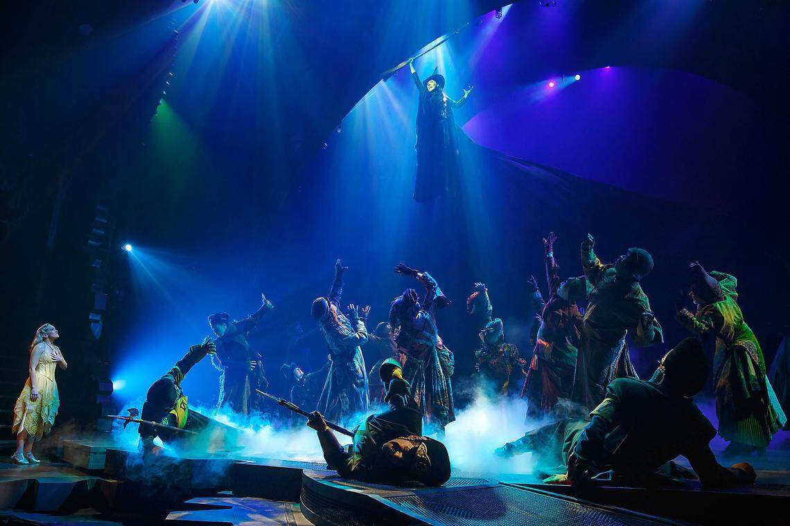 Modesto native Lindsay Pearce will take over the lead role of Elphaba, seen here played by Rachel Tucker, in the Broadway musical “Wicked” in New York City.