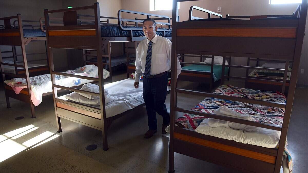 Christian Curby, the executive director of the Turlock Gospel Mission in Turlock, Calif. is pictured Thursday morning October 25, 2018 in a dormitory at the mission.
