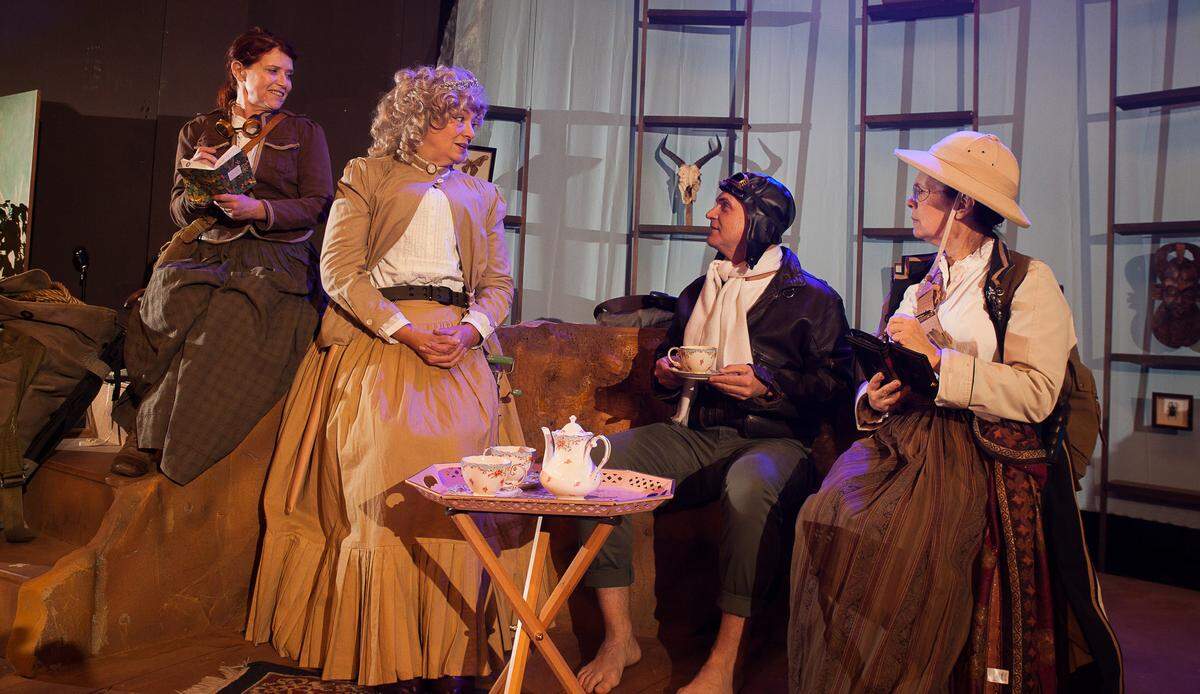 Kathleen Ennis, Jill Taylor Barnes, David Messamer, Jenni Abbott star in “On the Verge.”