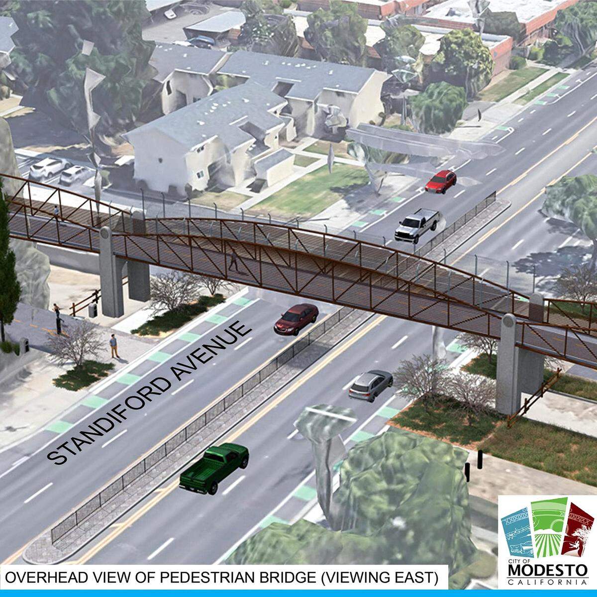 This is the design of the pedestrian bridge spanning Standiford Avenue for the next phase of the Virginia Trail. Construction on the phase could start this spring and be completed by fall 2025.