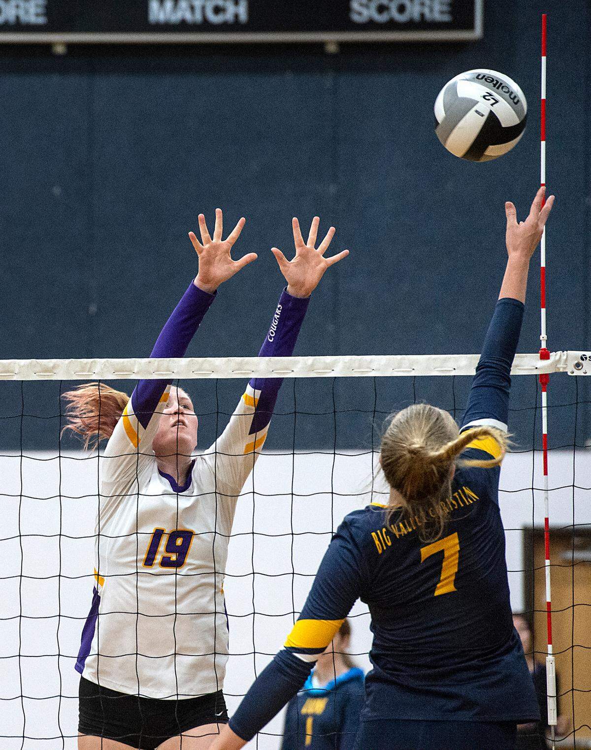 Escalon’s Mandy Murphy defends during the non-league match with Big Valley at Big Valley Christian High School in Modesto, Calif., on Monday, Oct. 4, 2021.