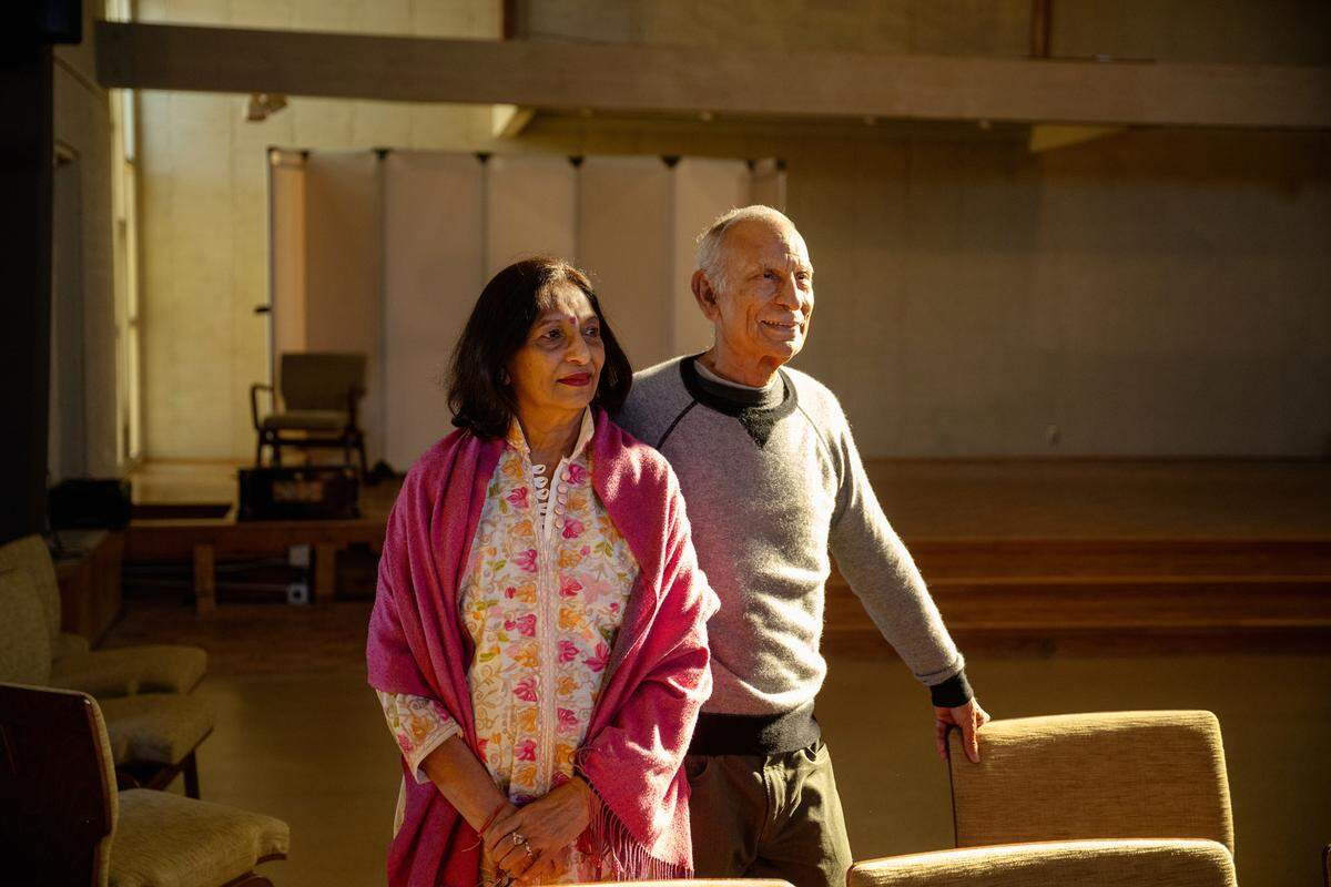 Temple President Harish Mehra, right, and his wife, Vidhu, a temple trustee, are leading the effort to convert the former church on College Avenue into a traditional Hindu temple and community center.